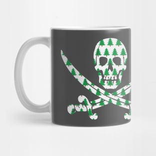 Skull and Crossbones Christmas Tree Pattern Mug